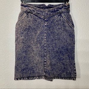 Vintage Cherokee Acid Stone Washed Pencil Denim Jean Skirt 80s.